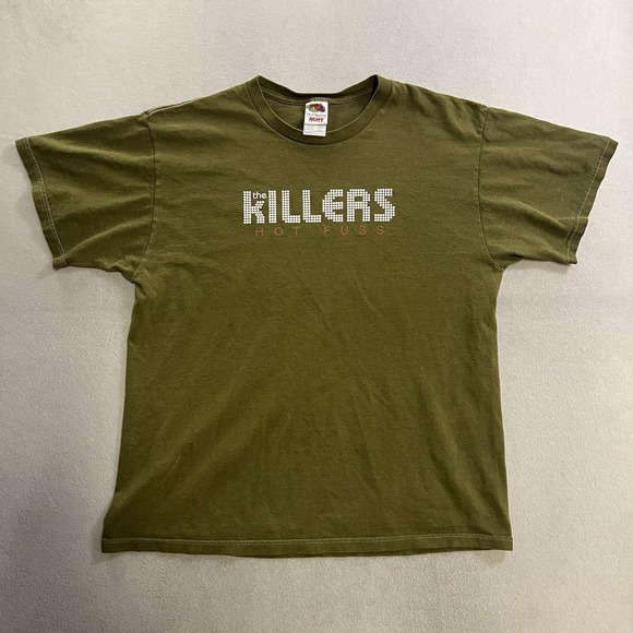 Fruit of the Loom Other - Vintage Y2K The Killers Hot Fuss 2004 Dots T-Shirt Adult Size Large Green